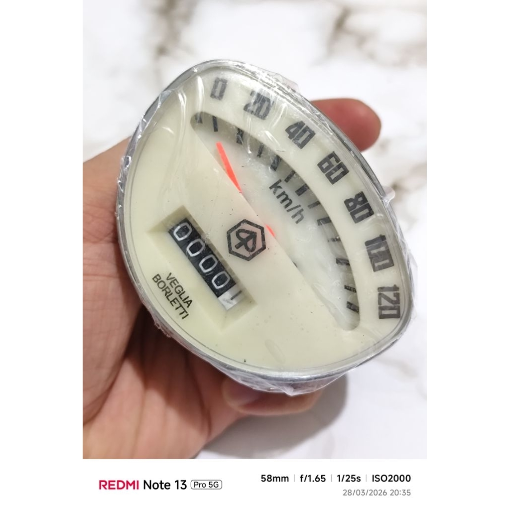 Spedometer Assy Premium Vespa Super 76 / 66 / Sprint 78 Putih gading limited