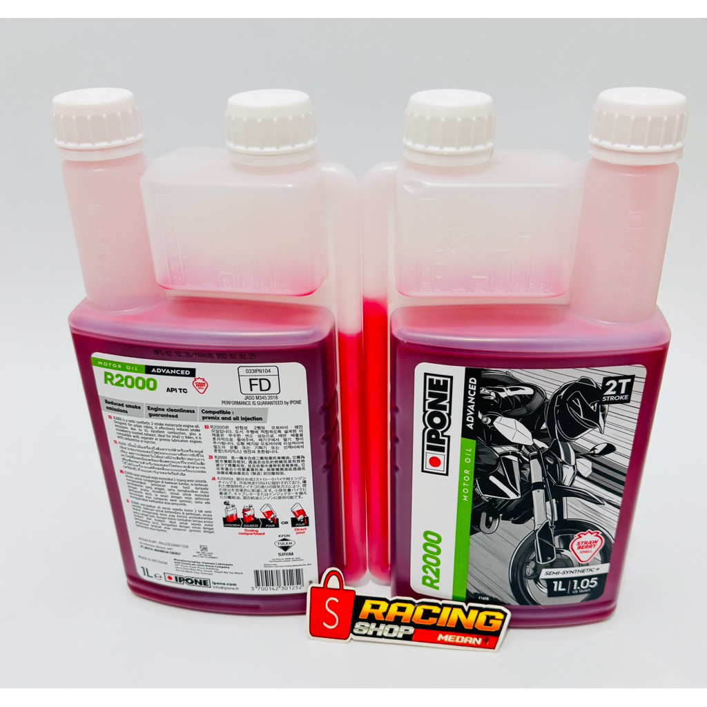 OLI SAMPING IPONE R2000 RS STRAWBERRY OLI 2T IPONE ORIGINAL 100% JASO FD API TC 2 TAK