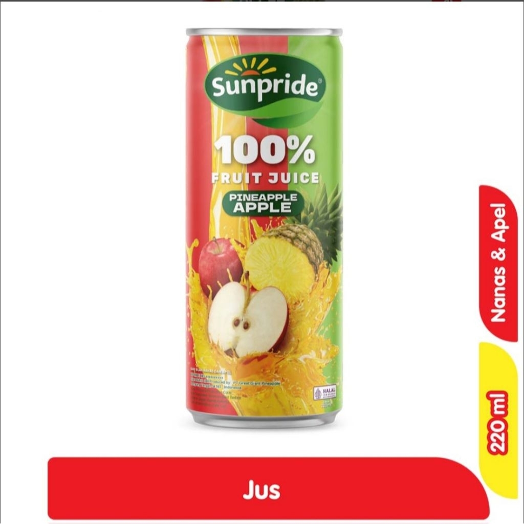 Sunpride Jus Buah Nanas Apel Kaleng 220ml