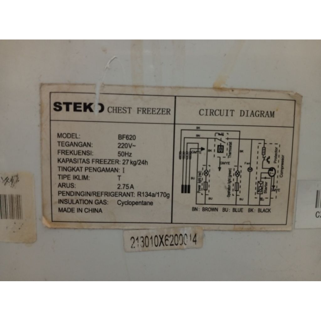 freezer chest freezer box steko bf620 600liter seken second bekas normal ciledug