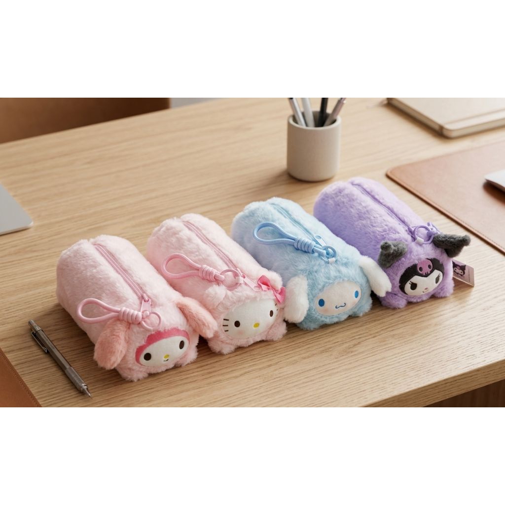 SAKHA-PENSIL POUCH SANRIO BULU | TEMPAT PENSIL SANRIO BULU PREMIUM | POUCH SANRIO SERBAGUNA | POUCH 