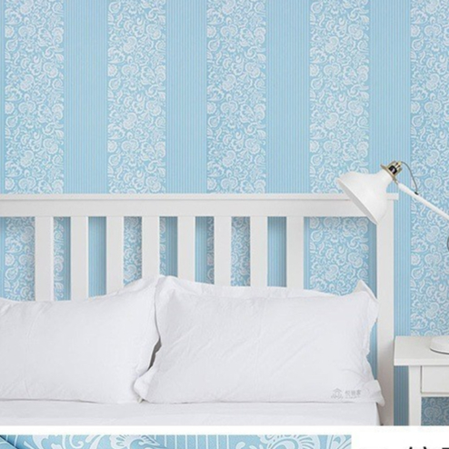 WALLPAPER DINDING MINIMALIS PVC / WALLPAPER STICKER DINDING BATIK SALUR BIRU
