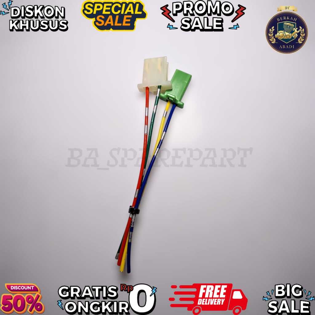 Soket CDI Honda Revo Karbu Putih Hijau + Kabel | Socket CDI Revo Lama Male Female | Soket CDI Motor