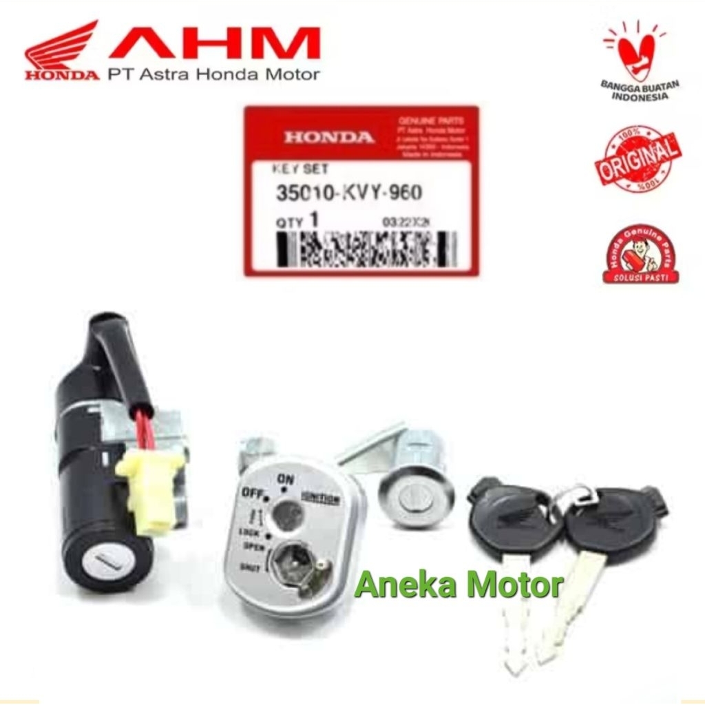 35010-KVY-960 HONDA AHM Kunci kontak Honda Beat Karbu KVY Original Honda AHM