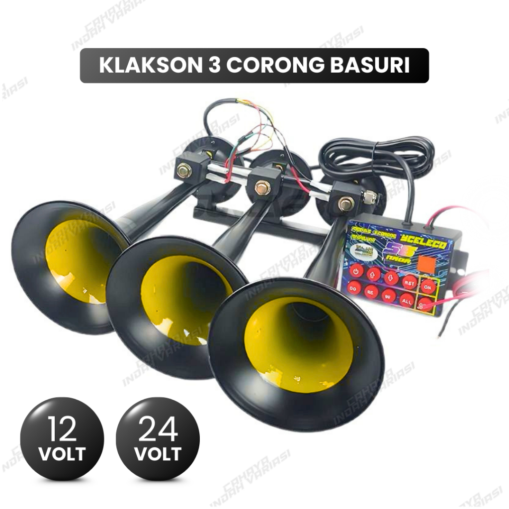 Klakson Telolet 3 Corong Basuri Modul 56 Nada 12V dan 24V