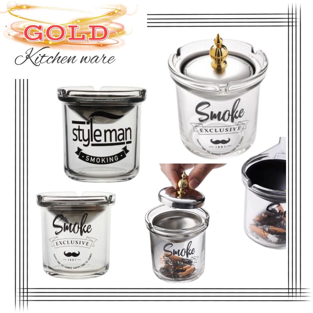 Asbak Kaca Bulat  Asbak Tebal Aesthetic