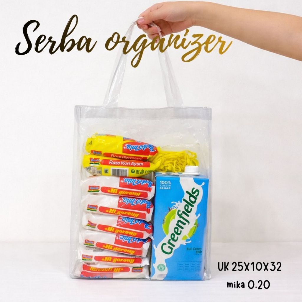 PVC TOTE BAG Tas Mika Transparan Goodie Bag Hampers Souvenir Tas Mika Souvenir Ulang Tahun Bening