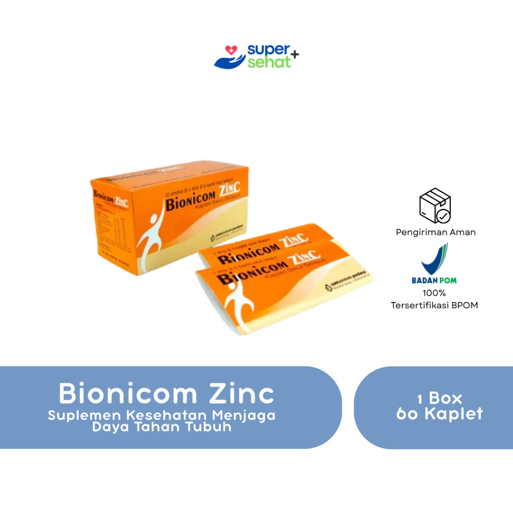 Bionicom Zinc Box Isi 60 Kaplet - Vitamin Daya Tahan Tubuh