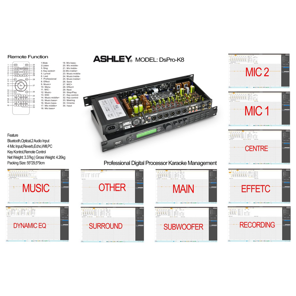 prosesor ashley dspro k8 original bluetooth