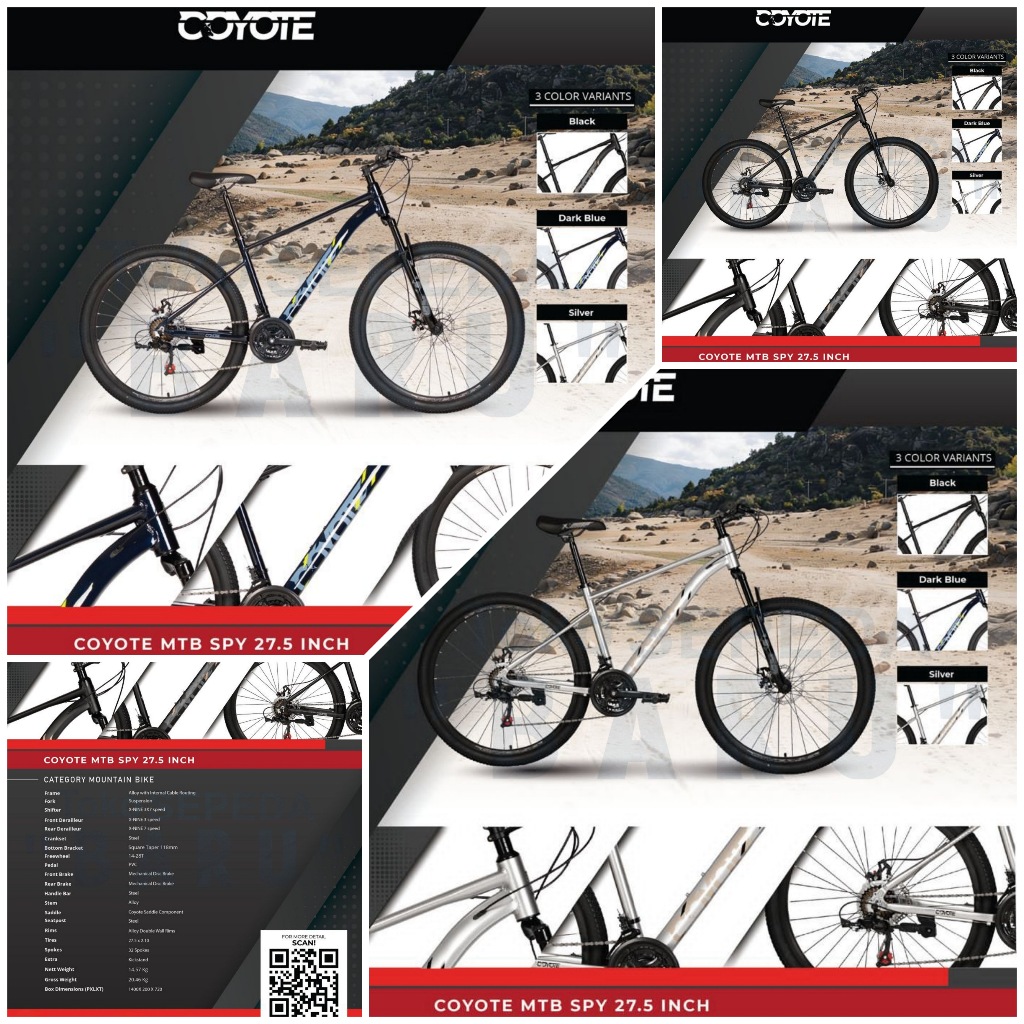 TB - Sepeda MTB ELEMENT COYOTE SPY Alloy Ukuran 27,5 Inch