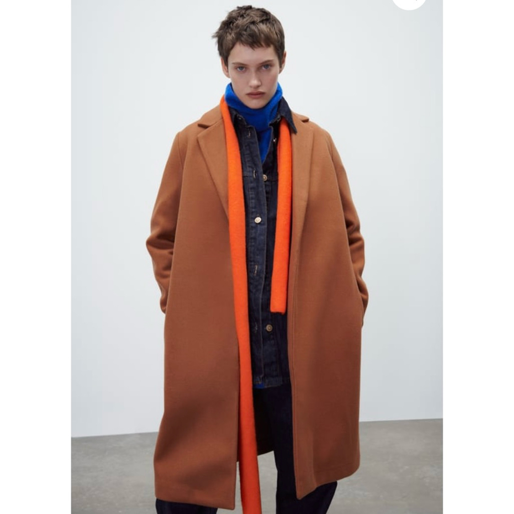 Zara Brown Long Coat Zara Long Trench Coat Blazer Cardigan Outer Outerwear Mantel Baju Hangat Winter