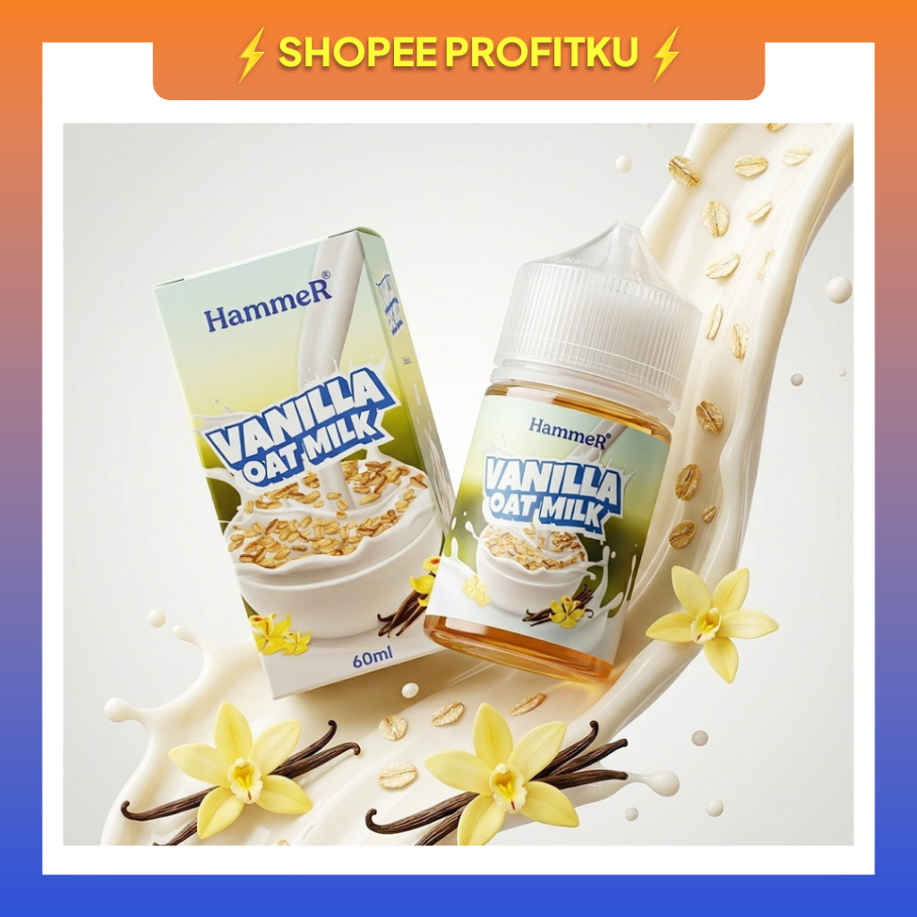 NEW FLAVOUR HAMMER VANILLA OAT MILK FREEBASE 60ML 100% ORIGINAL BY HAMMER JUICE