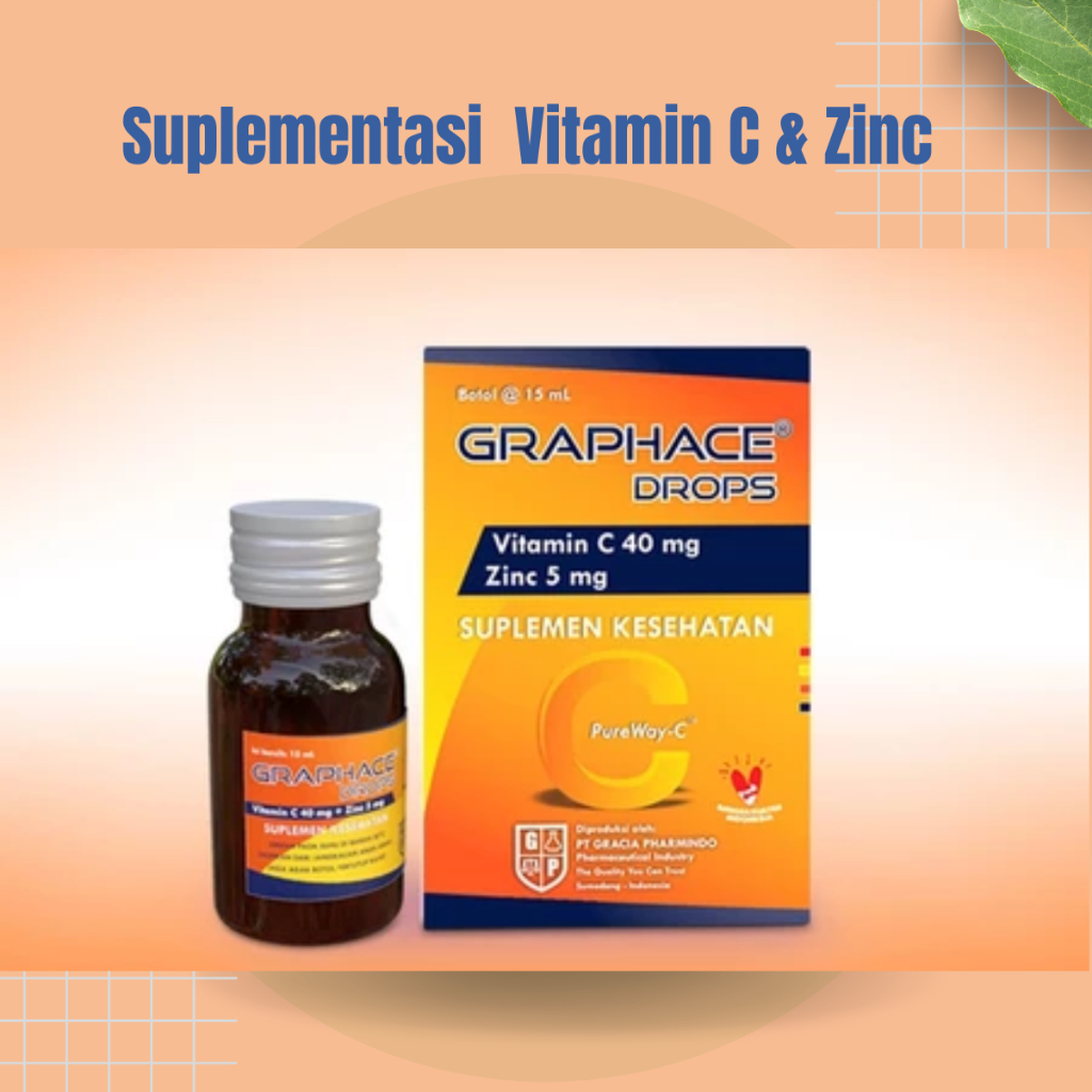 Vitamin C + Zinc Graphace Drop, Suplementasi Vitamin C dan Zinc Anak