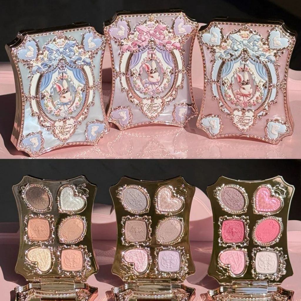 ( Ready Stock ) Flower Knows bunny garden eyeshadow palette 6 color / eyeshadow coquette / eyeshadow