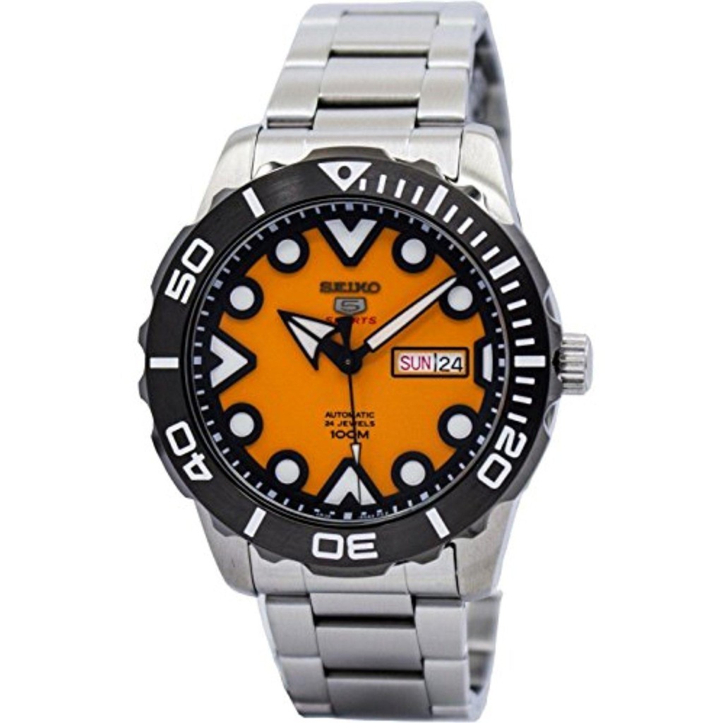 Seiko 5 Sports SRPA05K1 Automatic Orange Dial Stainless Steel - Jam Tangan Seiko Original