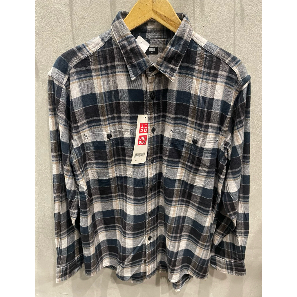 kemeja flanel laki/pria uniqlo original