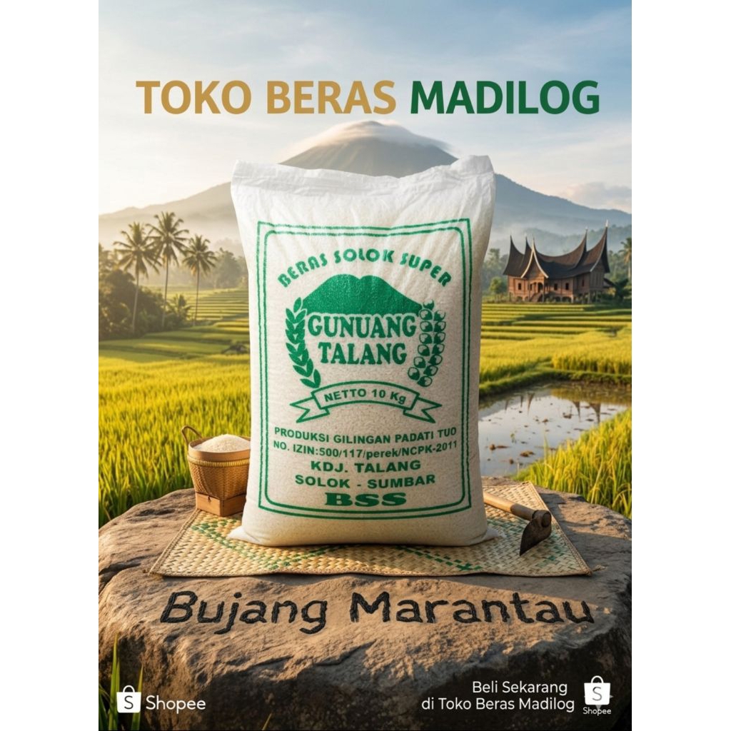 Beras Solok Premium  Bujang Marantau Asli gunuang talang samato 10Kg/5Kg
