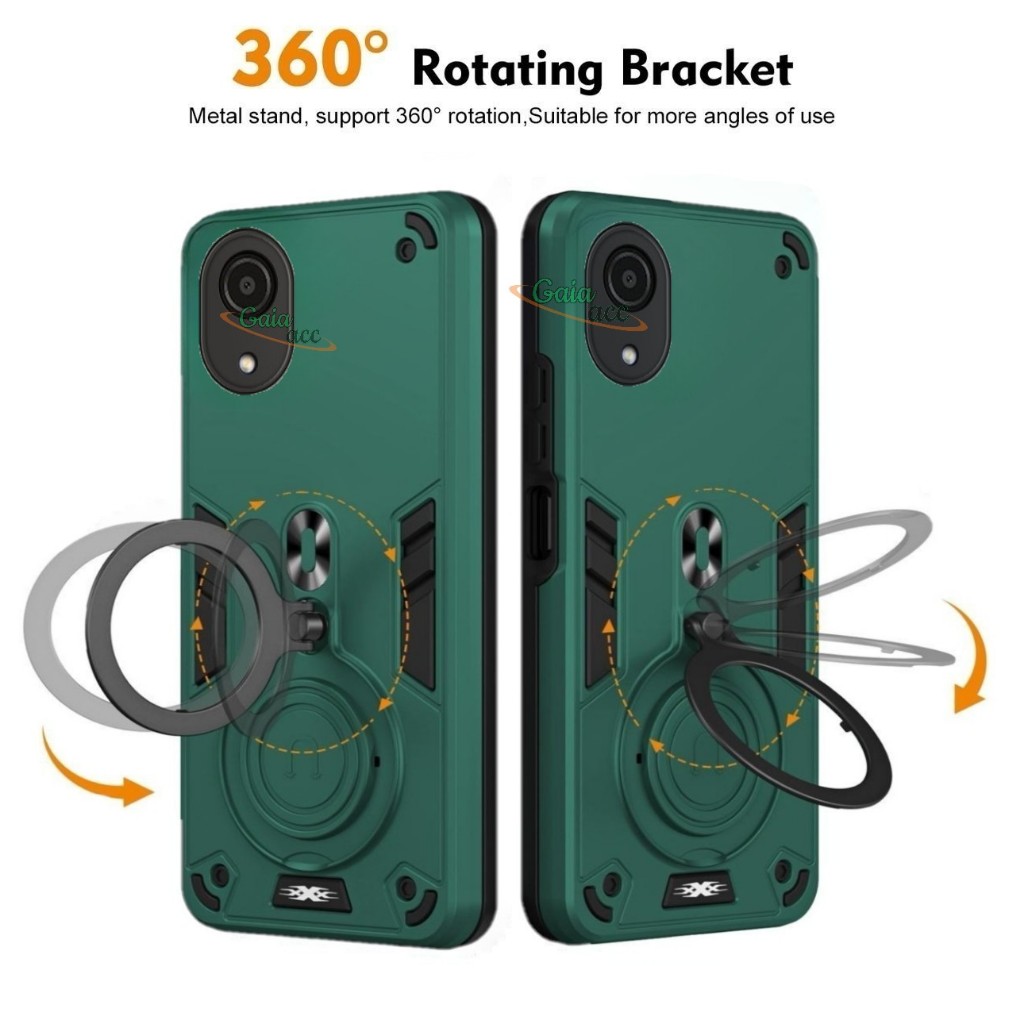 Case Magnetic Untuk SAMSUNG A03 CORE Ring Pro Camera Carbon Fiber Rotasi 360