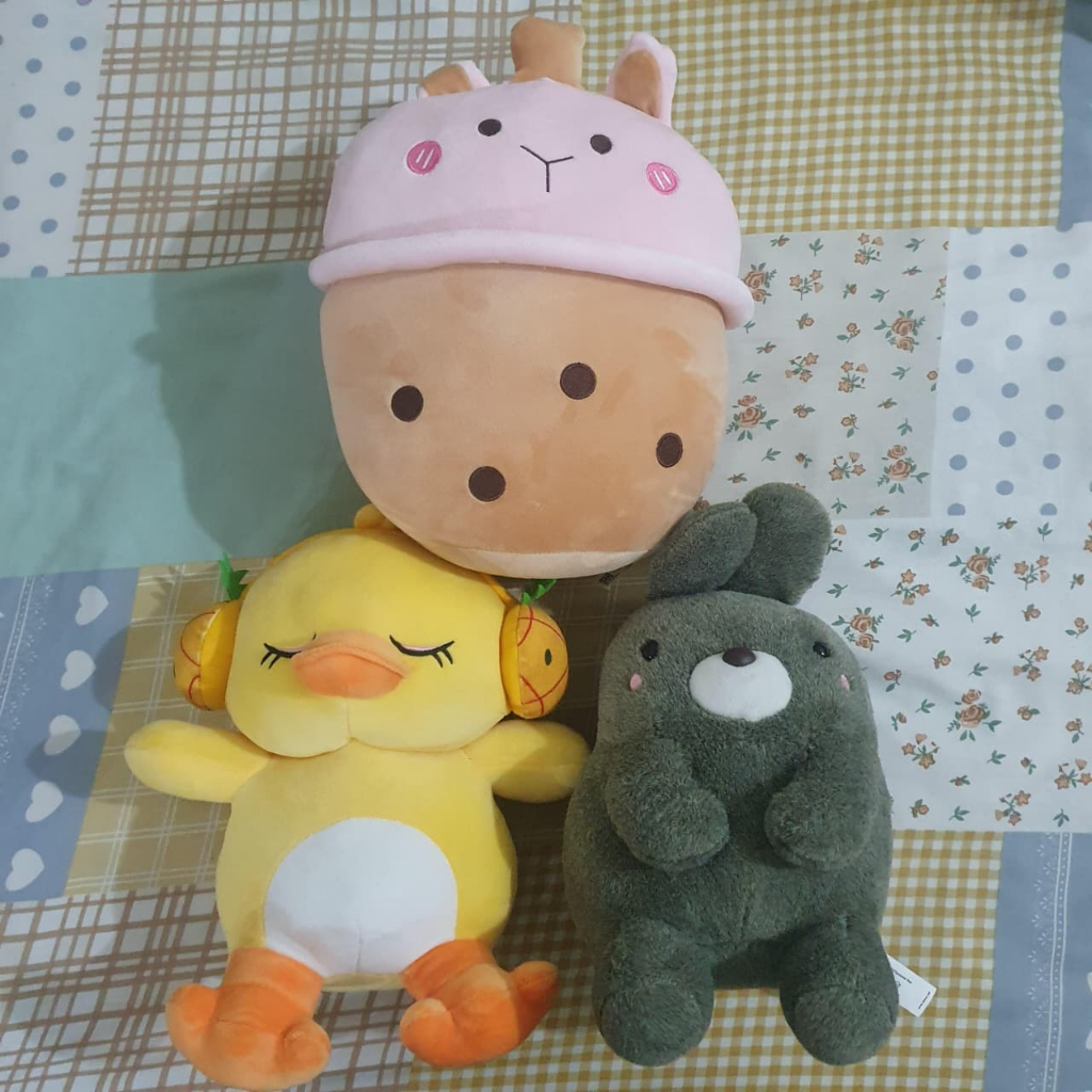 BONEKA BULU MINISO LUCU, LEMBUT: Boba, Duck Bebek, Rabbit Kelinci