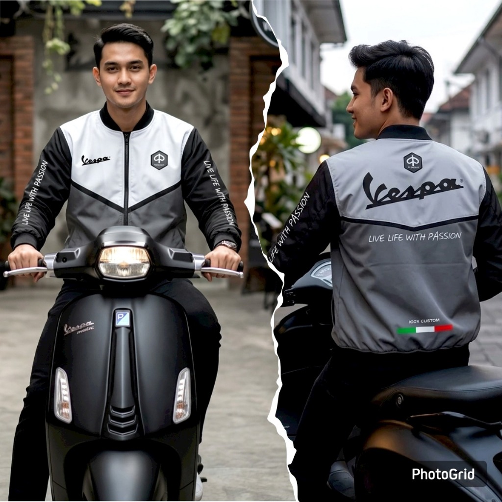 Jaket Vespa Piaggio Italy Bahan Lotto Tebal