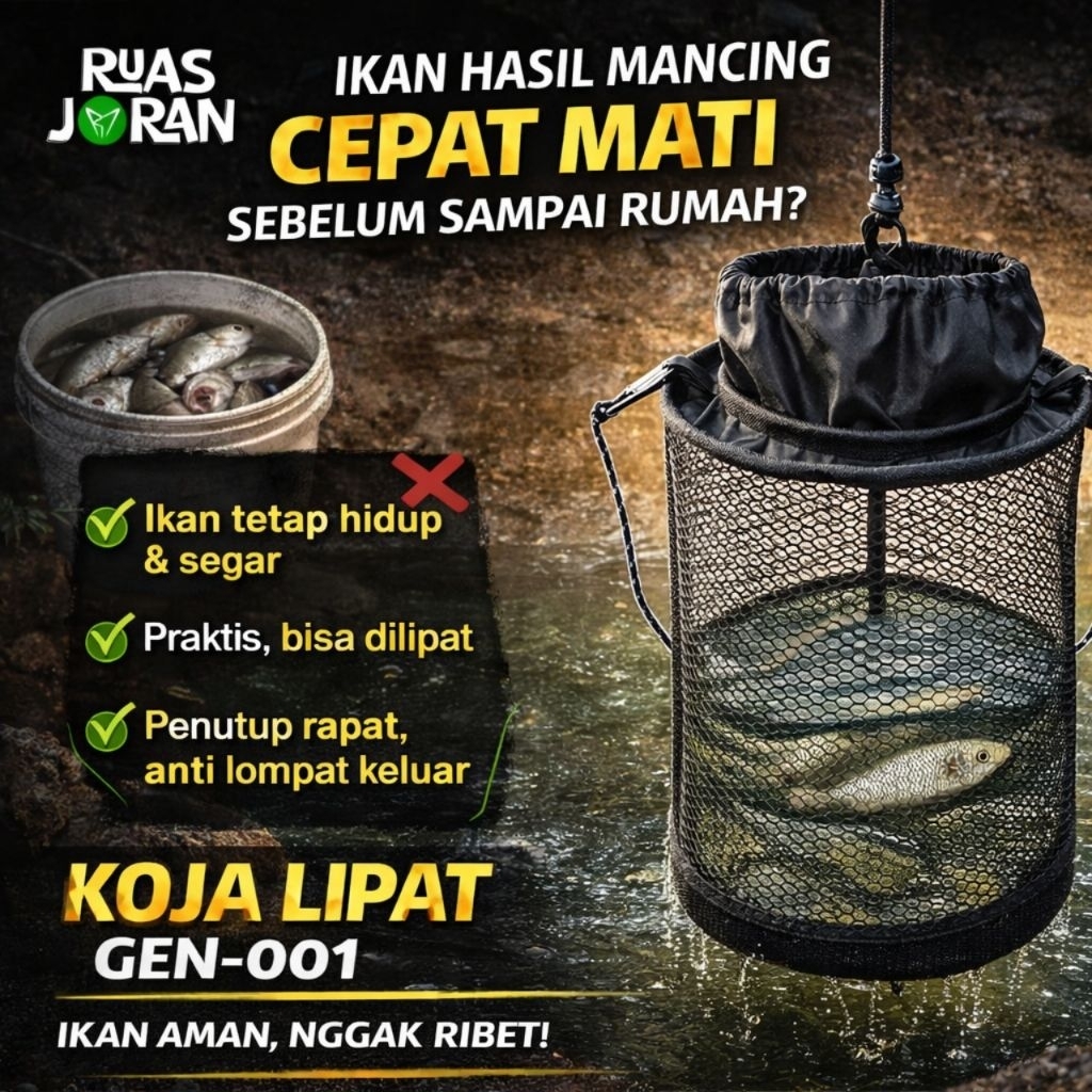 KOJA LIPAT GEN'01 PREMIUM - KERUMBU IKAN - KORANG WADER - KERAMBA IKAN - KOJA TEMPAT UMPAN HIDUP