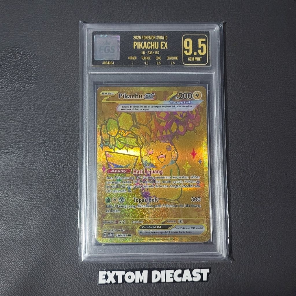 Kartu Pokemon Pikachu EX UR 236/157 Grading EGS Original TCG INDO