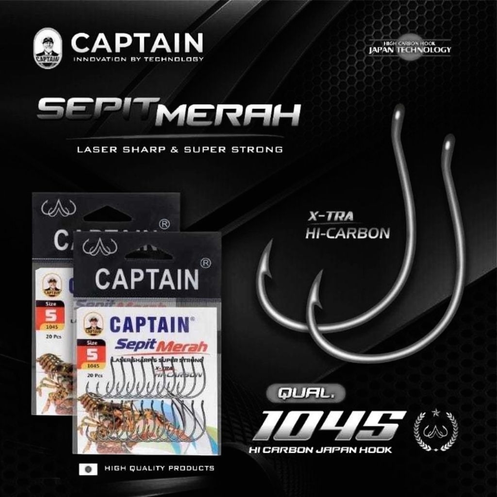 Kail Pancing CAPTAIN Sepit Merah – Mata Kail Super Tajam & Kuat