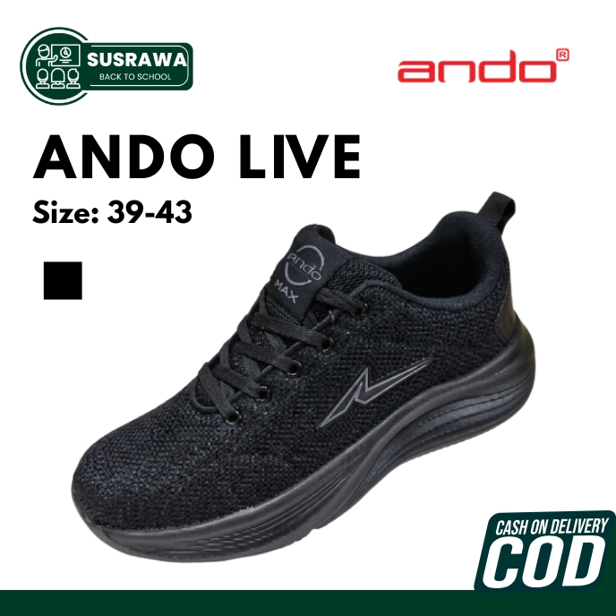 Ando Live & Supremo Sepatu Sneakers Pria Wanita - Sepatu Sekolah SMP SMA Kuliah - Sneakers Casual Hi