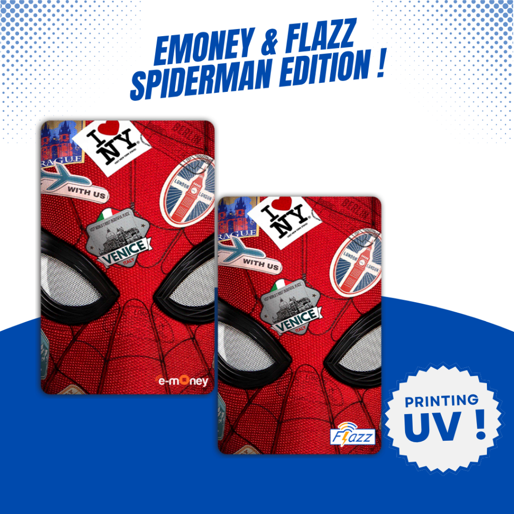 Kartu Emoney E-Money Flazz Marvel's Spiderman - Custom Emoney Mandiri - Custom Flazz BCA