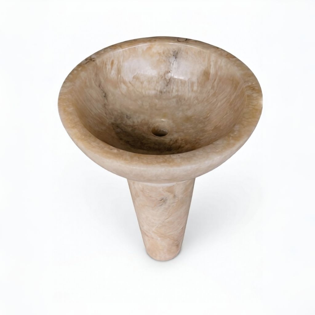 Wastafel Pedestal Batu Onyx Alami