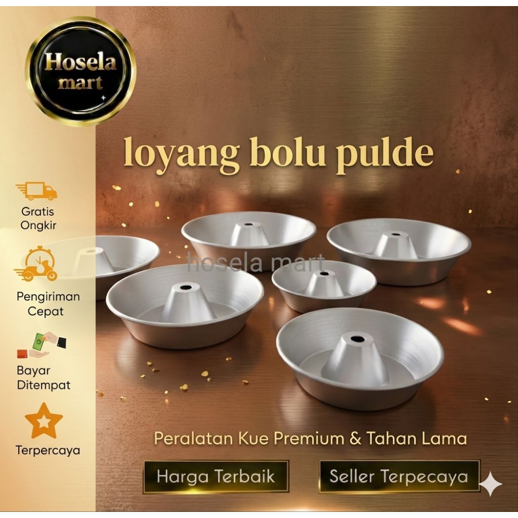 loyang kue bulat aluminium lokal 14 18 20 22 24 26cm / pulde cetakan kue bolu bolong tengah