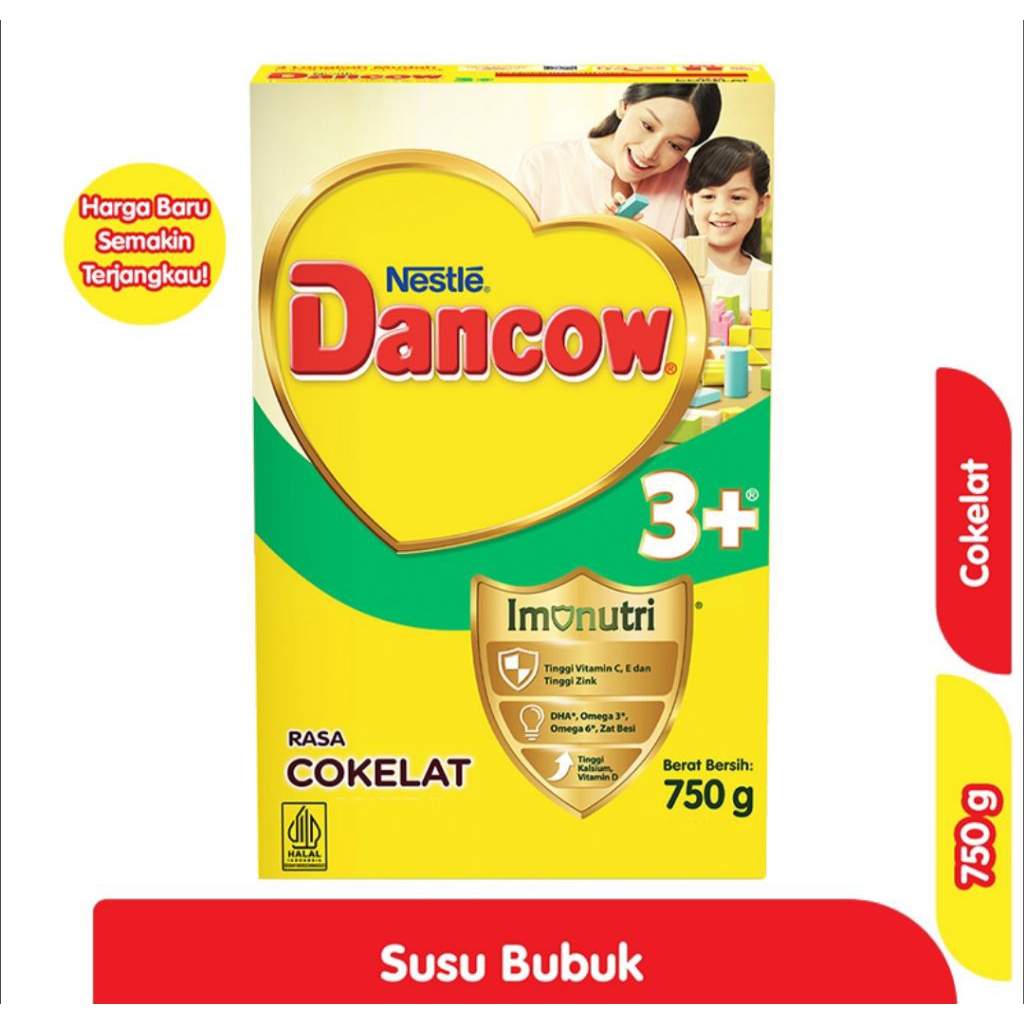 Dancow 3+ Susu Bubuk Pertumbuhan Anak 3-5 tahun Coklat 750 gr