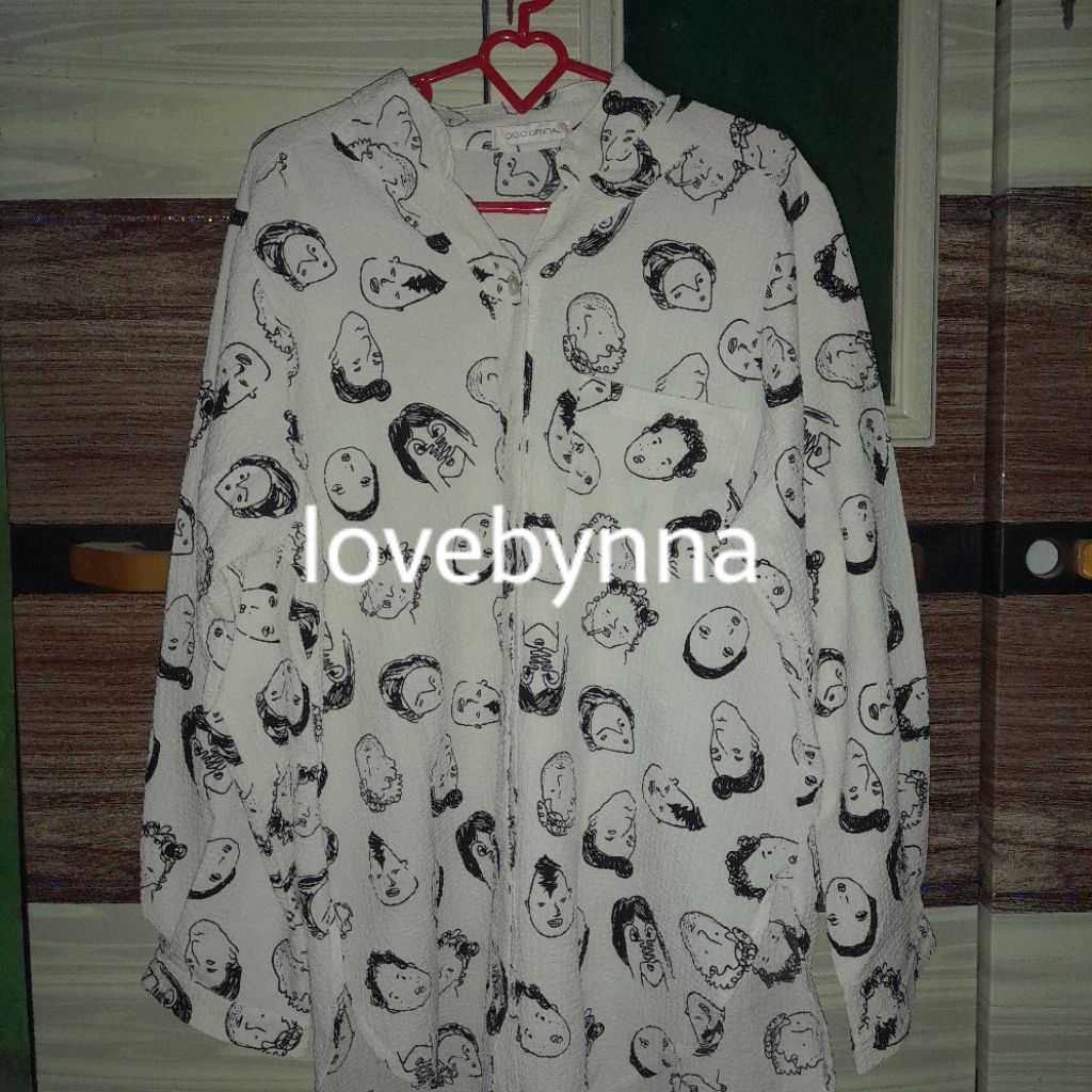 lovebynna | Preloved Atasan Kemeja Pattern Shirt Motif Retro Vintage - Oclo Official