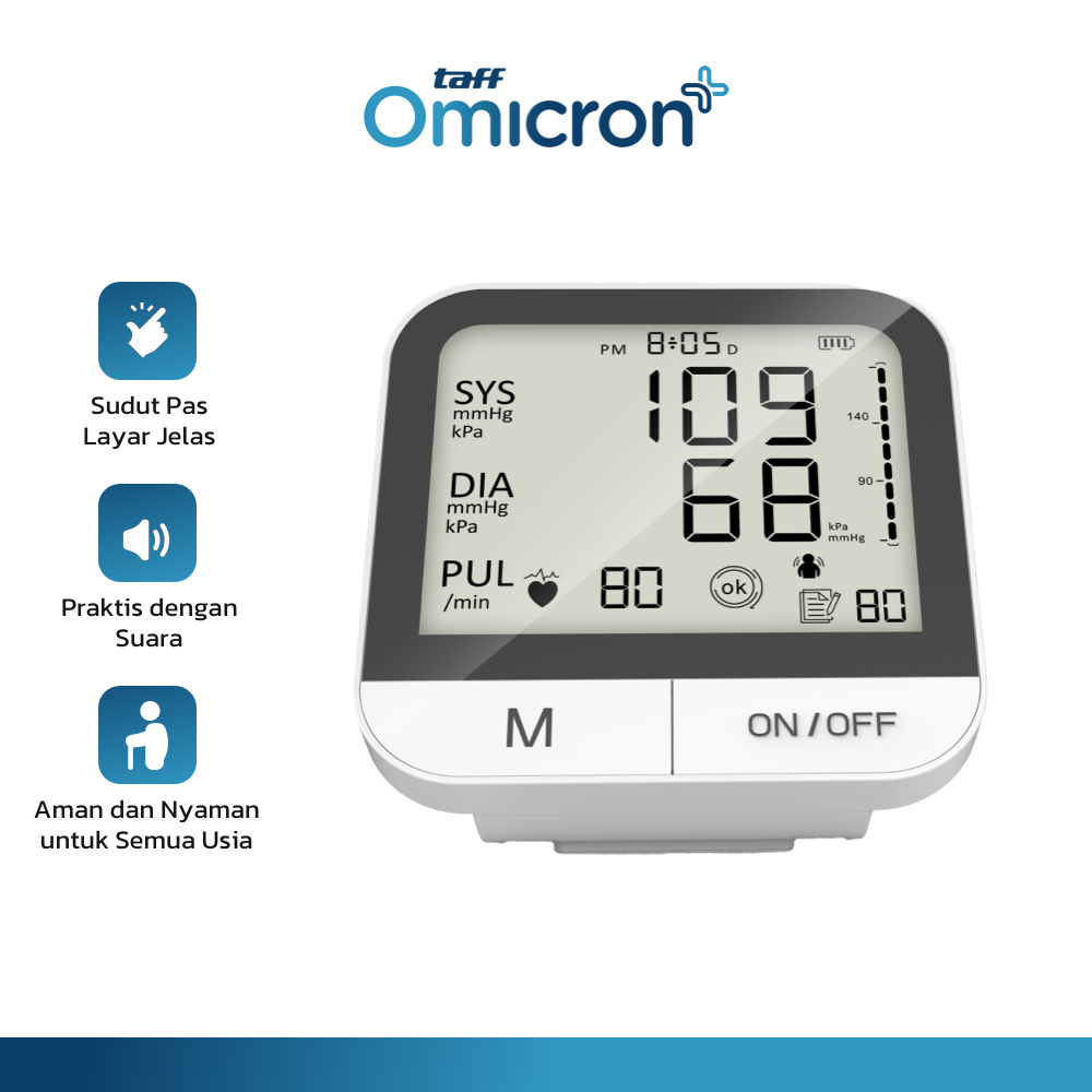 TaffOmicron Tensimeter Digital Pengukur Tekanan Darah English Voice - BMP-A7VL