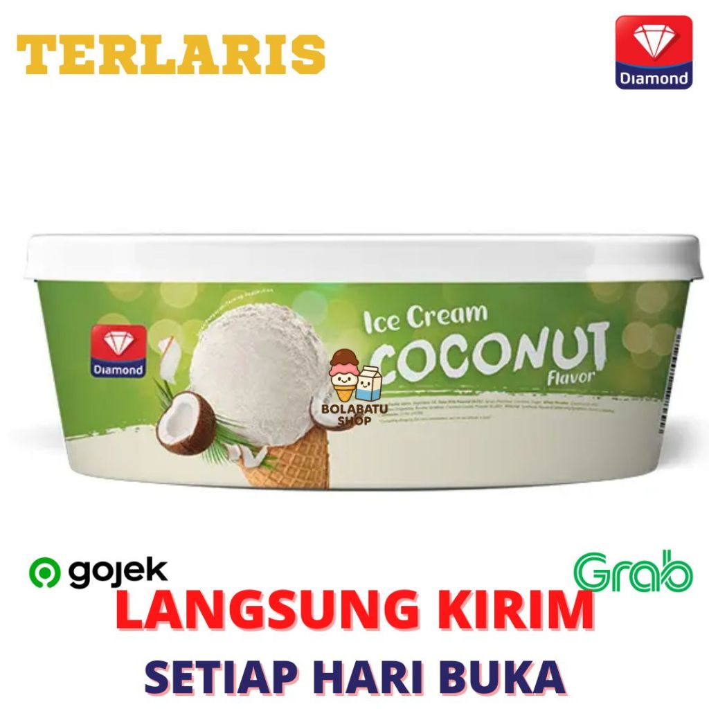 Es Krim Kelapa Cococnut Sebelumnya Kopyor Diamond 700 mL Enak Murah Langsung Kirim Ice Cream