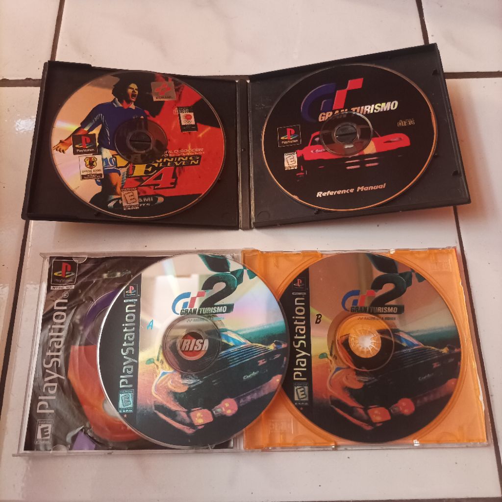 Paket Take All Kaset CD Games PlayStation PS1 Grand Turismo 1-2 Bonus Winning Eleven