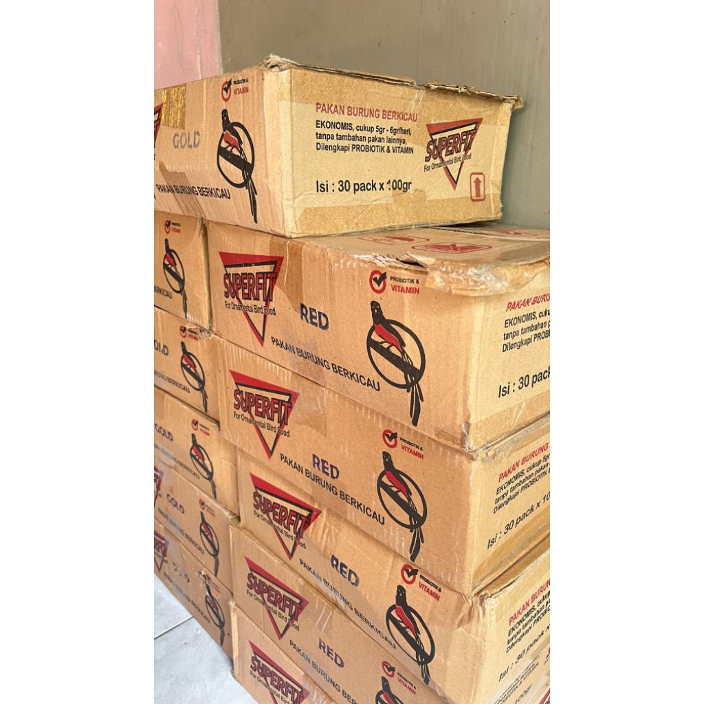 VOER SUPERFIT RED 1 DUS isi 30 pcs Pakan burung kualitas