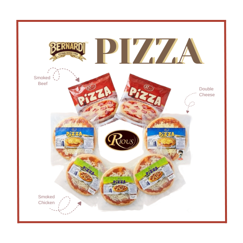 PIZZA RIOUS BERNARDI 180 GR/PIZZA SMOKED BEEF/ RIOUS DOUBLE CHEESE/PIZZA RIOUS SMOKED CHICKEN
