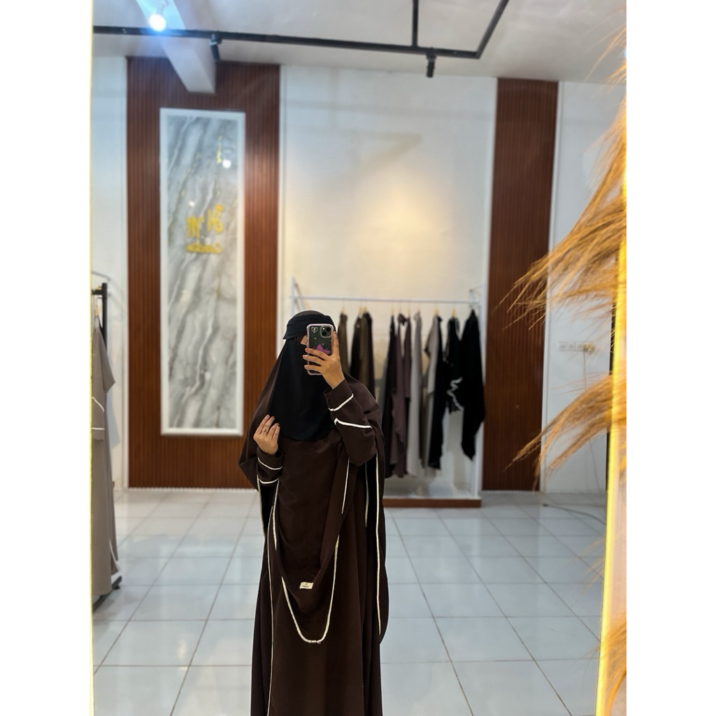 one set Abaya/gamis Monalisa lis anti UV premium super lembut flowly