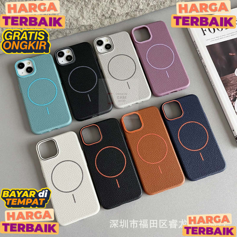 Premium Leather Magsafe Case / Casing iPhone XR  FullCover Softcase Polos