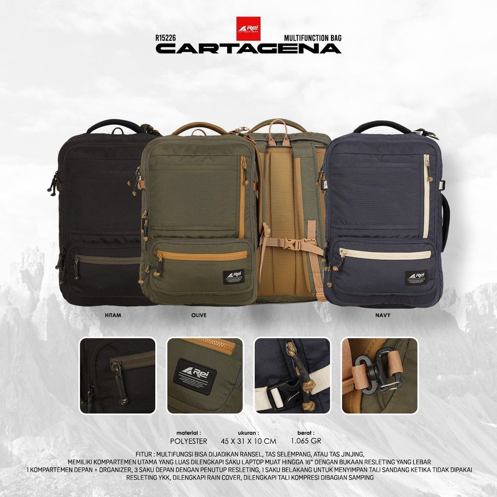 Tas Ransel MULTIFUNGSI Pria Wanita CARTAGENA AREI OUTDOORGEAR - TAS RANSEL KERJA MULTIFUNGSI REI CAR