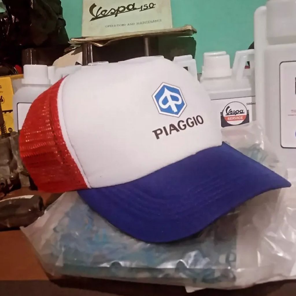 Topi Trucker Topi Jaring Vespa Logo CHUNG Classic Modern Vespa