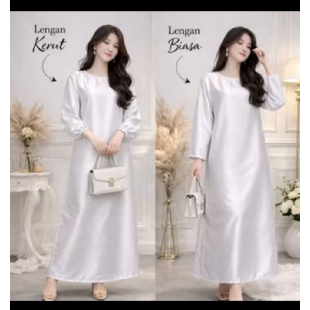 gamis iner dalaman iner mansed iner bahan satin velvet
