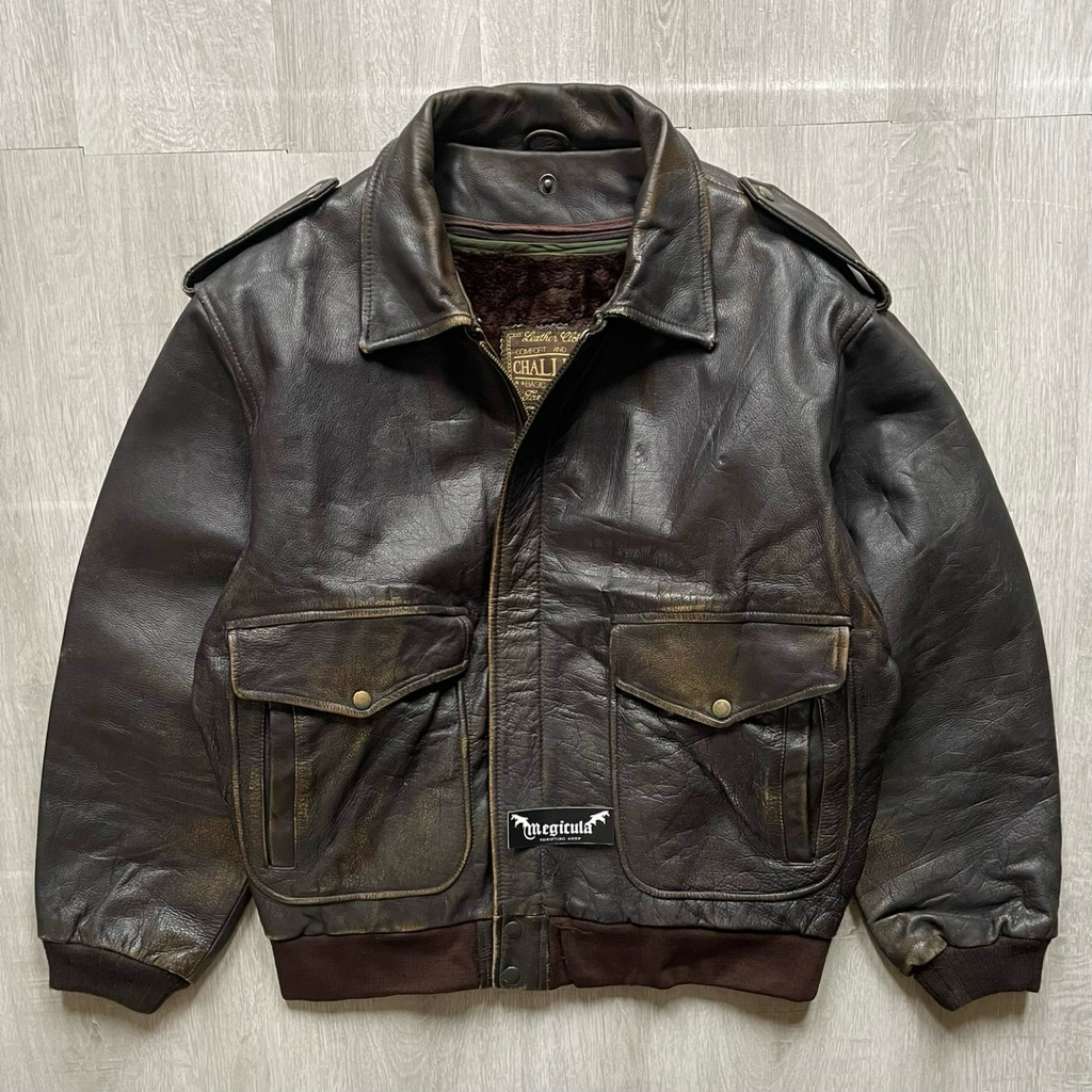 Challenge Vintage Pilot Flight Genuine Leather Jacket