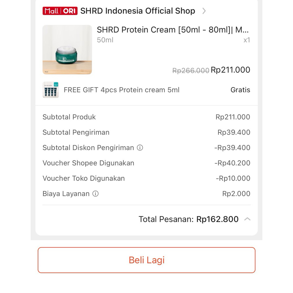 SHRD Protein Cream (preloved)