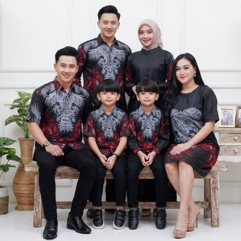 Gentong Hitam || Couple Keluarga - Batik Sarimbit Ayah ibu dan anak laki -Set Pakaian Keluarga - Bat