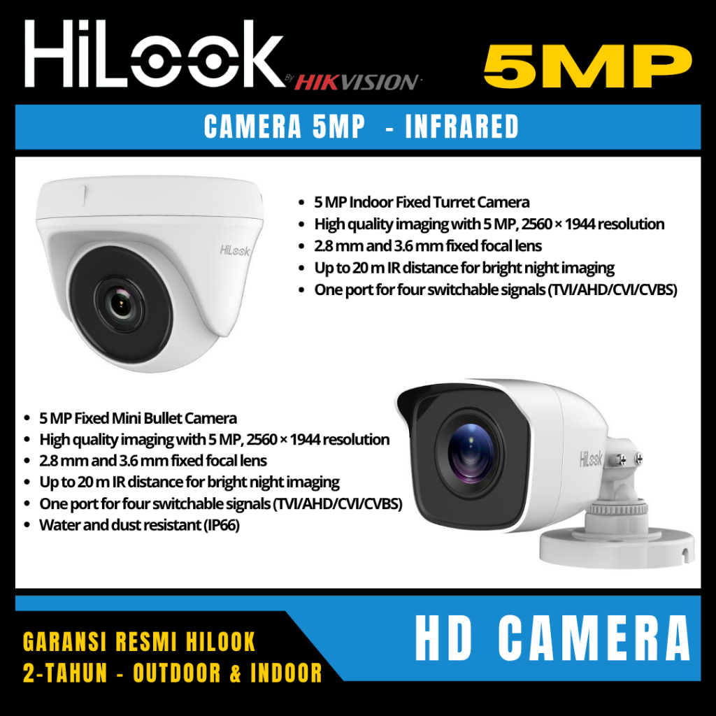 hilook camera cctv 5mp indoor outdoor kamera cctv