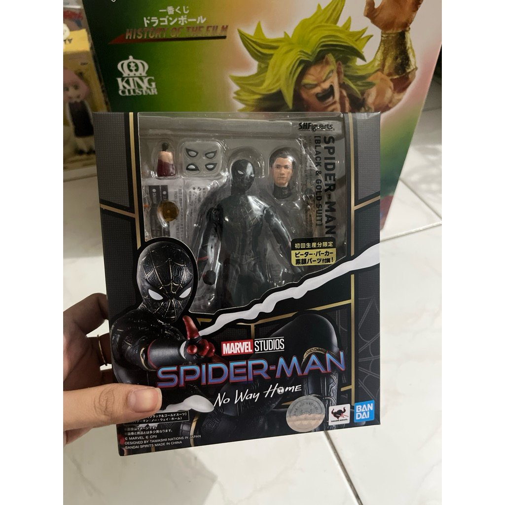 SHF Figuarts Spiderman Black and Gold Suit Back in Box