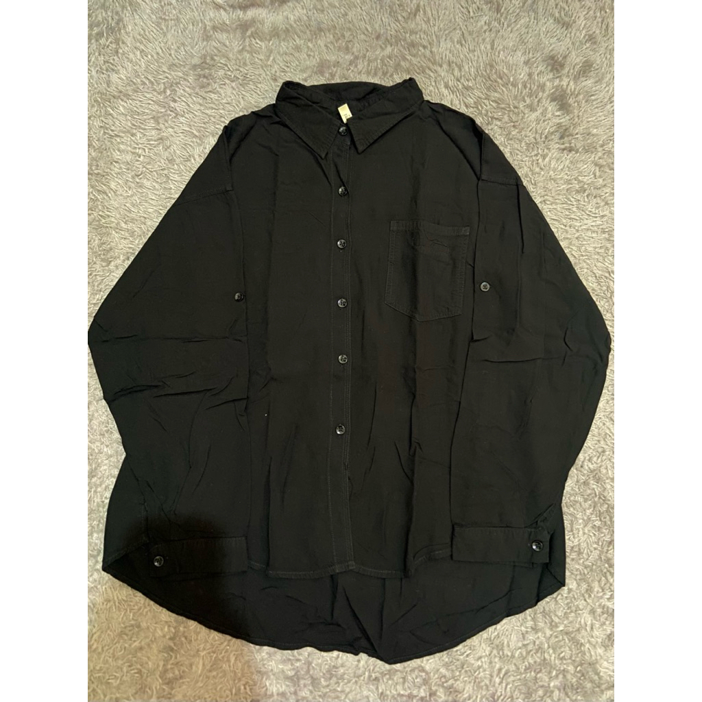 Kemeja Shirt Polos Hitam Aimi Fashion (Preloved)