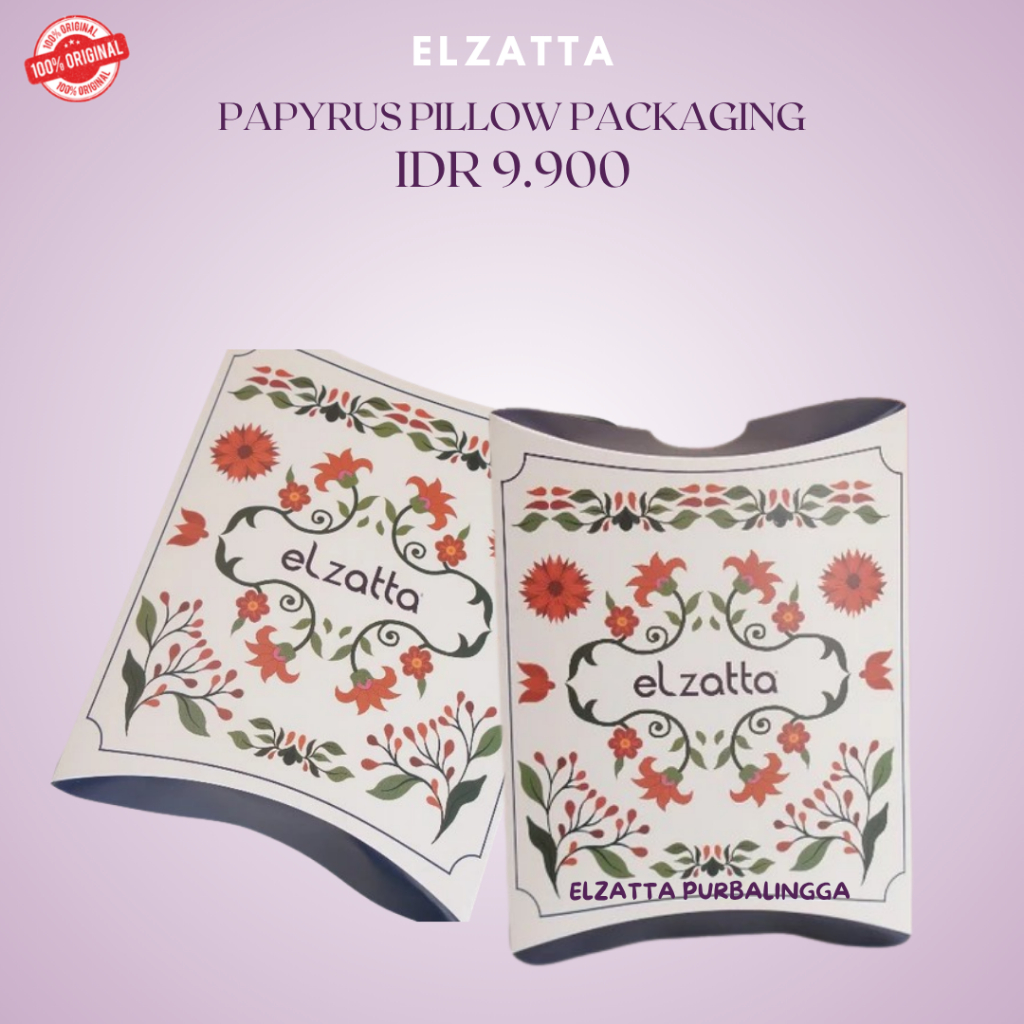 Elzatta Papyrus Pillow Packaging Bahan Kertas Karton Tebal Untuk Hampers Motif Elzatta
